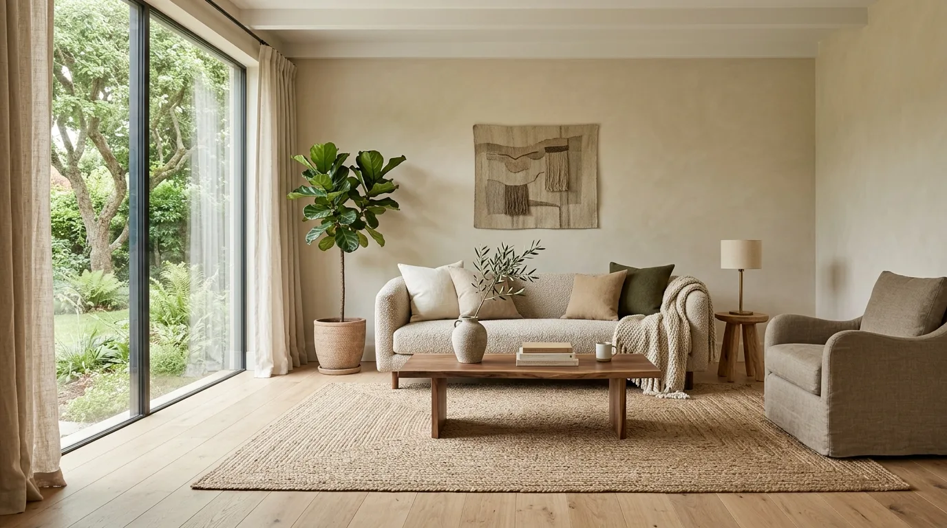 Use curtains to soften the architecture around the room inspiration for an organic modern living room.